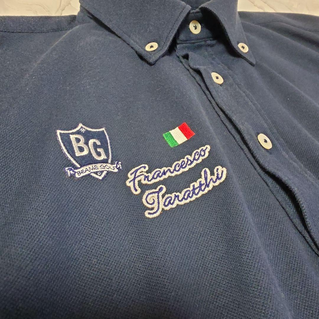 BEAMS GOLF ビームスゴルフ 大きいサイズL 半袖ポロシャツ ネイビー紺