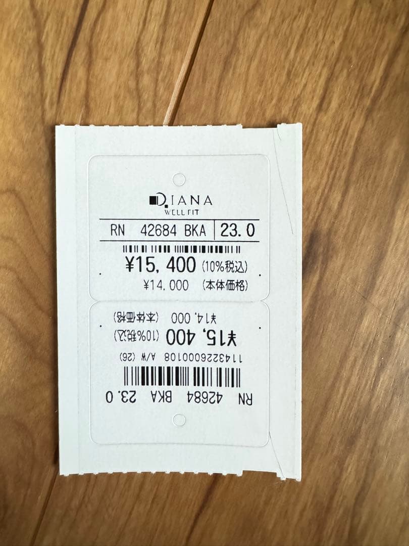 DIANA フラットシューズ 23.0 黒