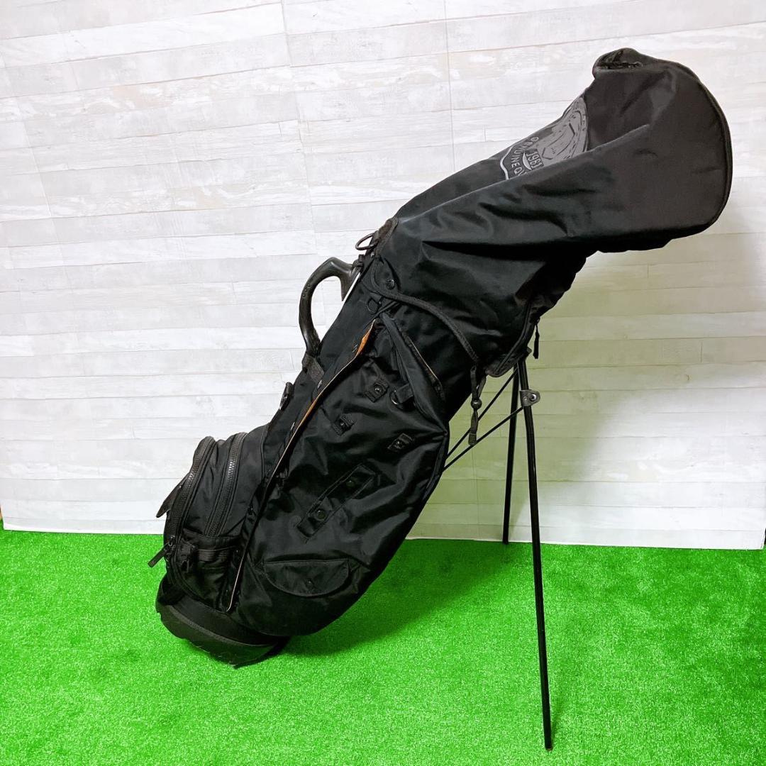 EDWIN GOLF キャディバッグ スタンド式 ブラック 9型 7分割 ゴルフ