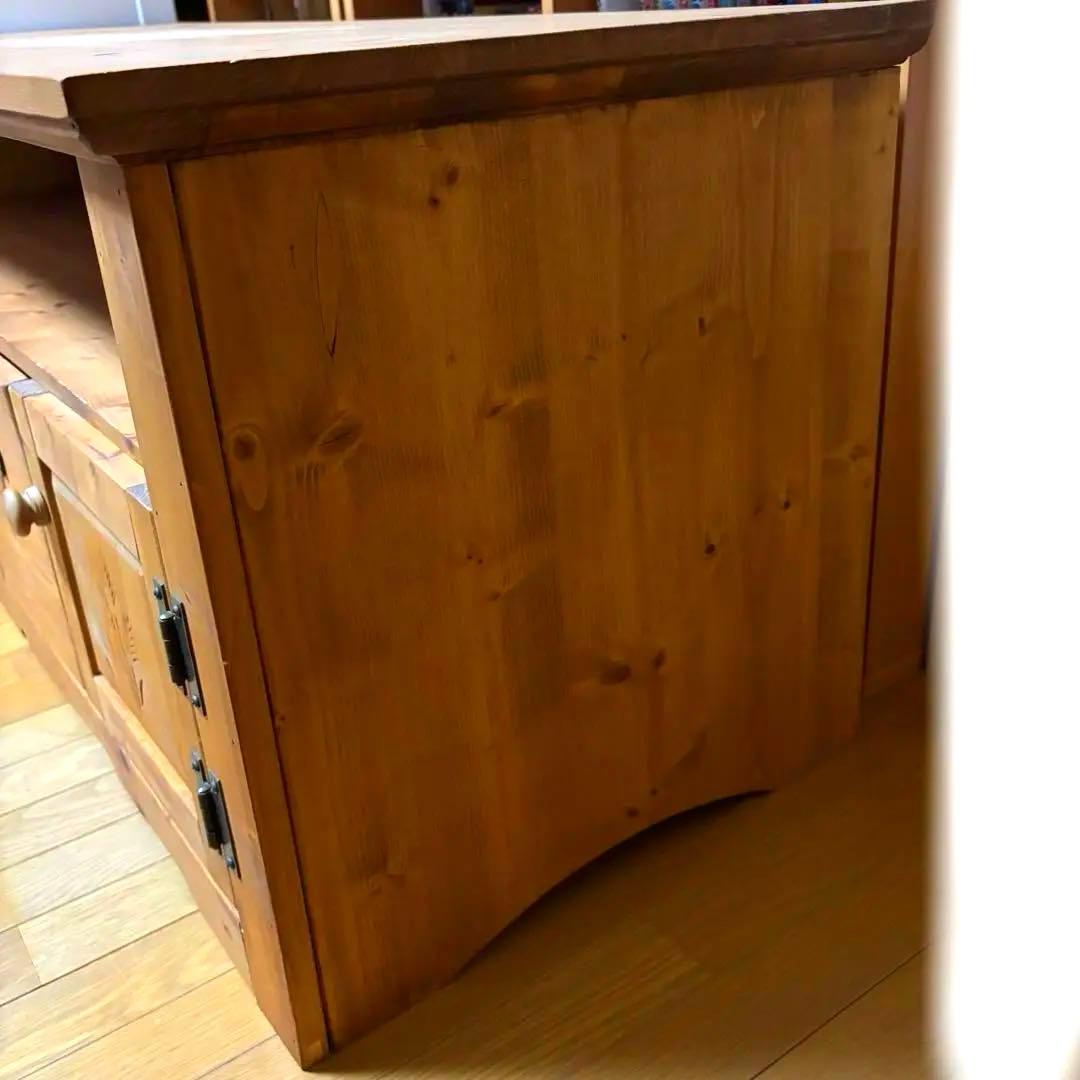 【美品】木製テレビ台 収納付き ナチュラル仕上げ カントリー調120×46×50