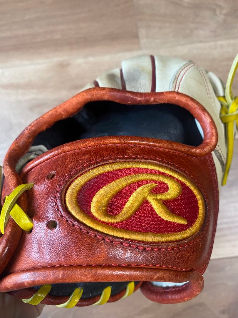 Rawlings 軟式野球グローブ ホワイト/レッド