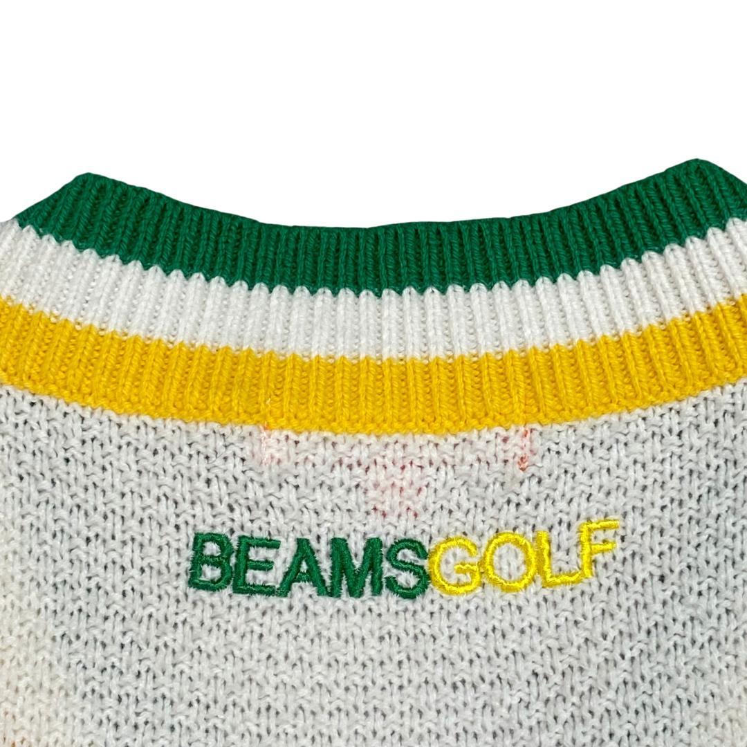 BEAMS GOLF ビームス ゴルフ Vネック ニット ベスト M ホワイト