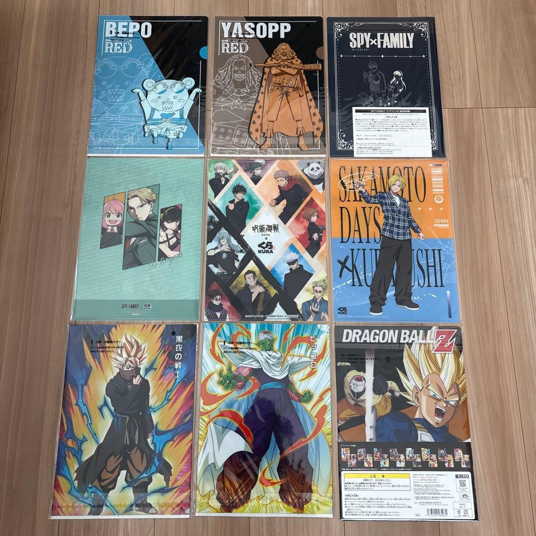 少年漫画アニメキャラクター　クリアファイル　まとめ売り