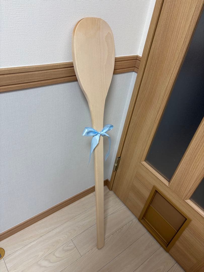 巨大しゃもじ(スプーン)105cm 青リボン付