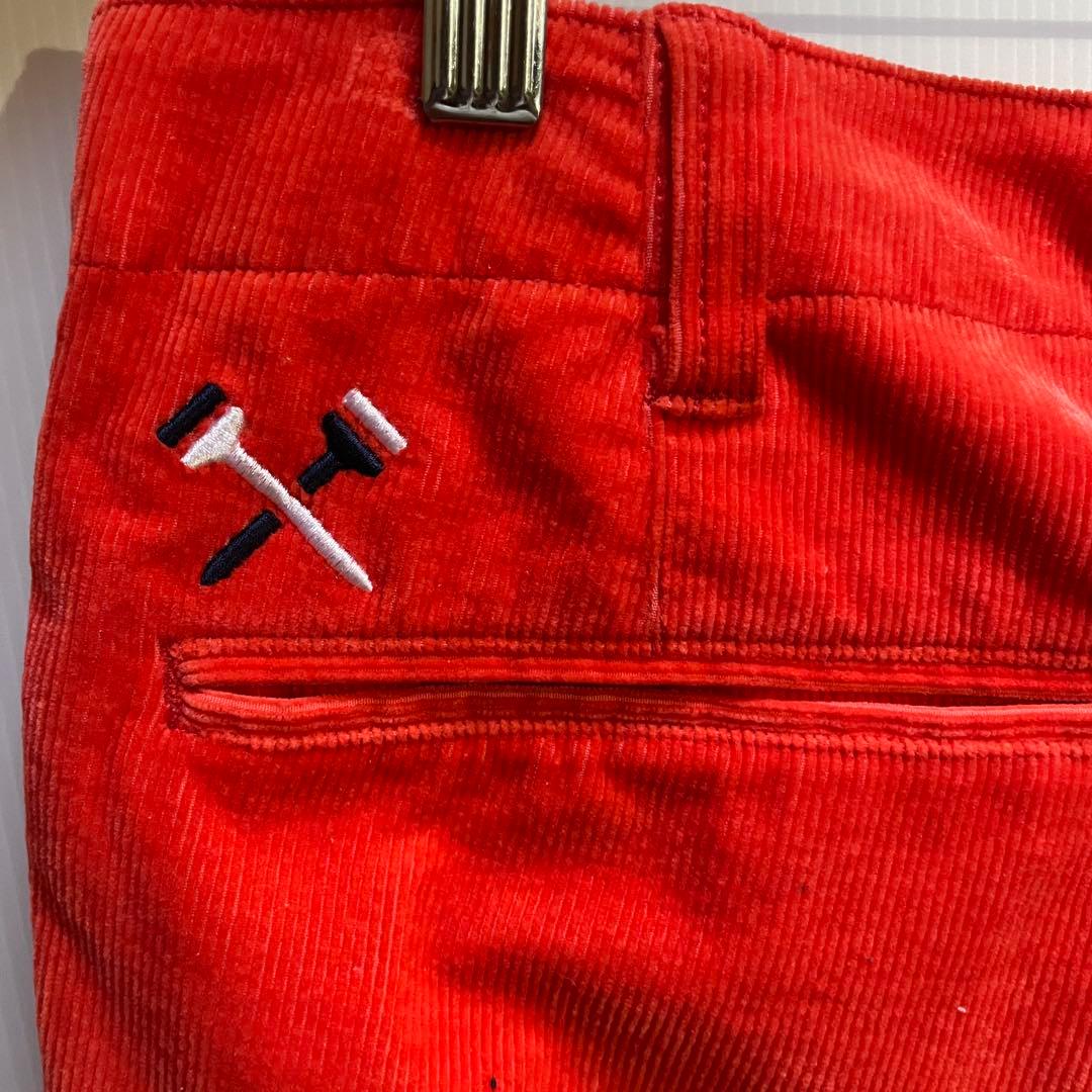 美品　BEAMS GOLF ビームスゴルフコーデュロイパンツ オレンジ　Lサイズ