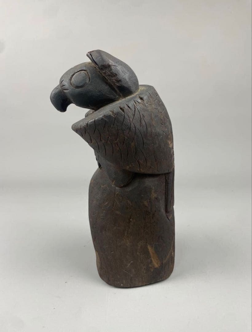 初出し 李朝工芸 李朝時代 古木製 彫刻 置物 鳥 魚 仏像 オブジェ 希少うぶ