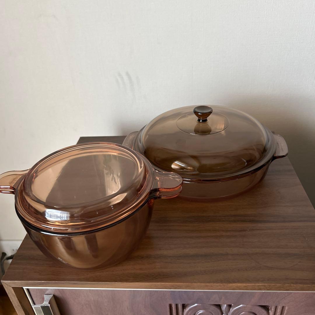 VISION ビジョン　コーニング　24㎝浅型両手鍋＆1.5L深型両手鍋セット