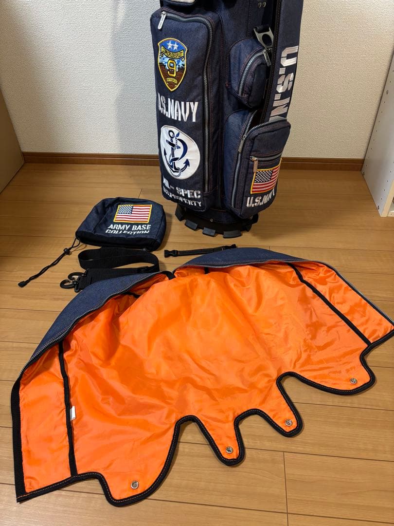 アーミーベースコレクション デニム　スタンドキャディバック 美品 アイアンカバー