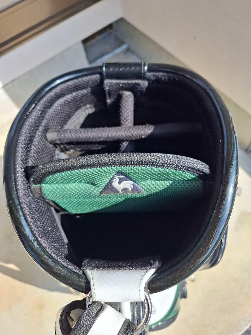 値下げle coq sportif キャディバッグ グリーン/ホワイト/ブラック
