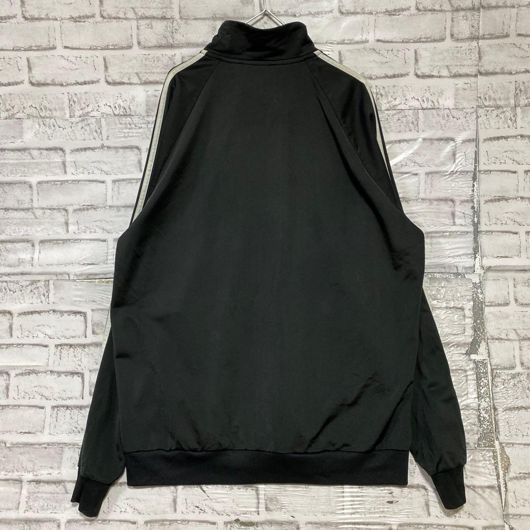 アディダス ジャージ　トラックジャケット　ブラック2XL ロゴ刺繍916