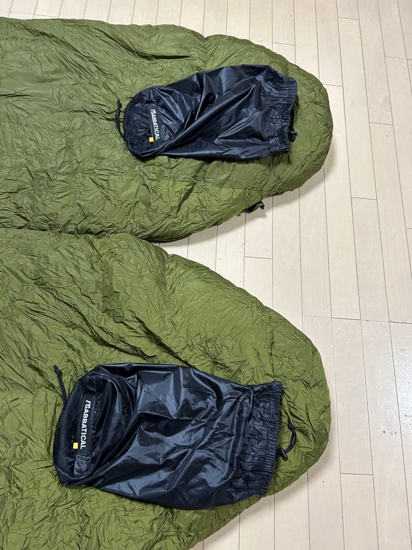 SABBATICAL ナンガ　オーラ600DX グラスグリーン 寝袋　２つセット