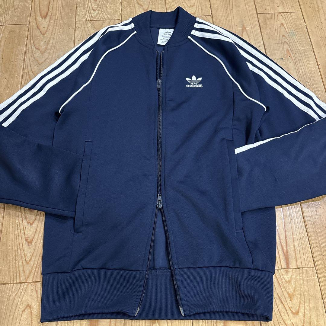 あおadidas トラックジャケット　クラシック　ジャージ　Sサイズ