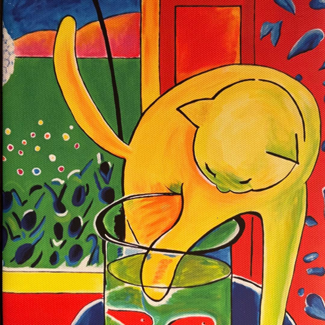 キャンバス プリントアート いたずらねこ インテリア 額付き 絵画