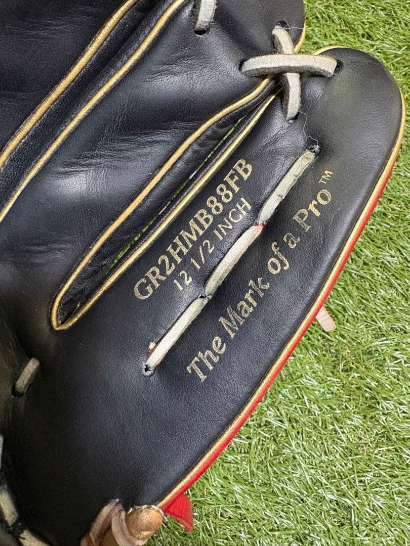 Rawlingsローリングス軟式野球グローブ外野手用　黒/赤