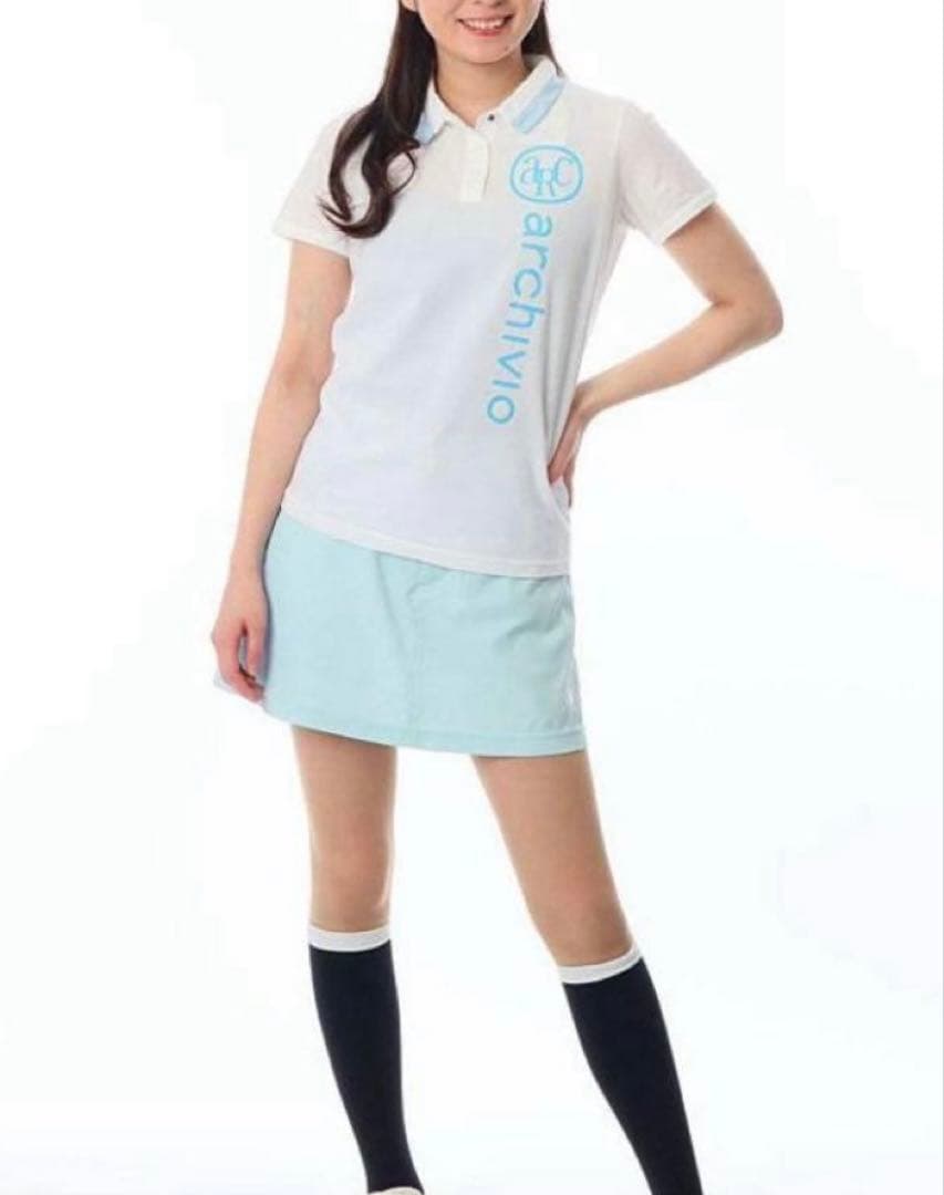 36 白ARCHIVIO ロゴプリント　UV 半袖　ポロシャツ未使用品