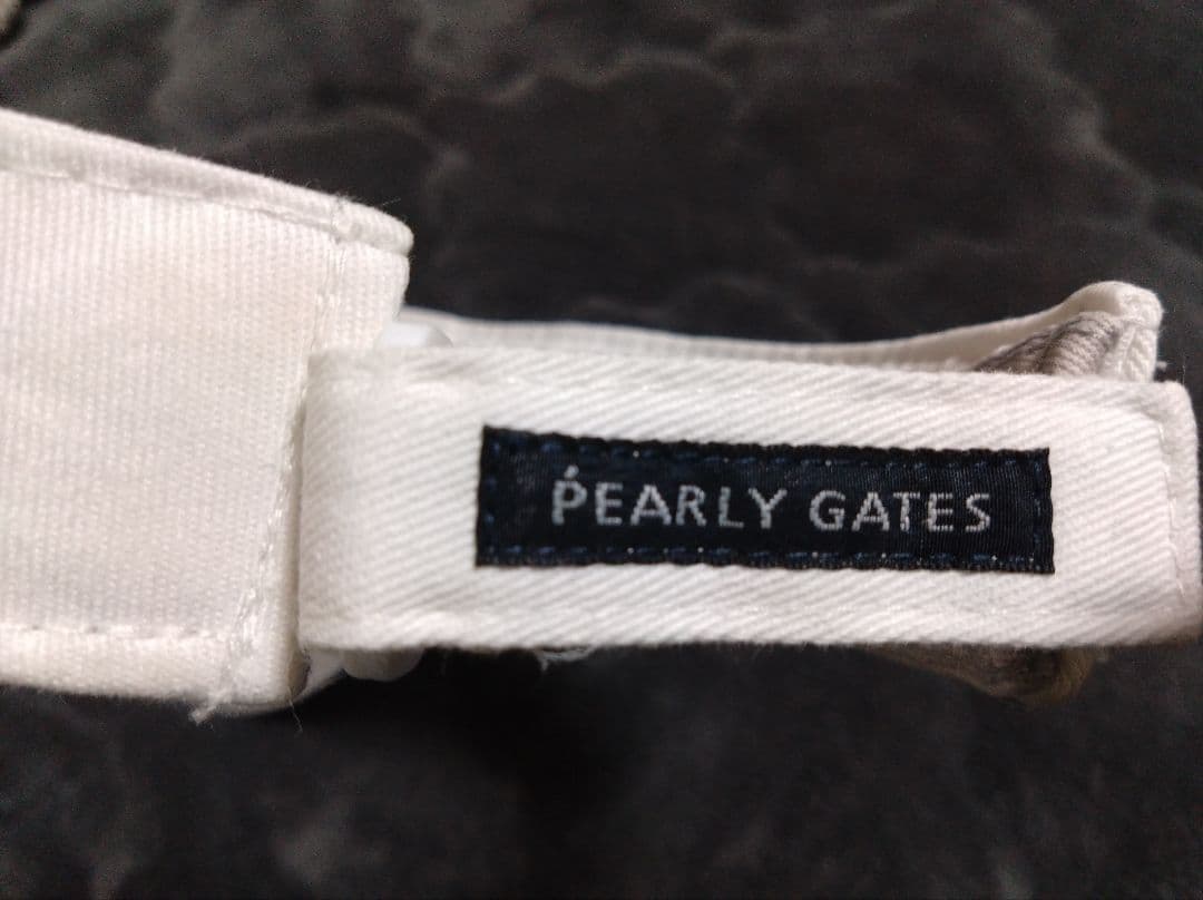 超美品 PEARLY GATES パーリーゲイツ 刺繍ロゴ バイザー ホワイト
