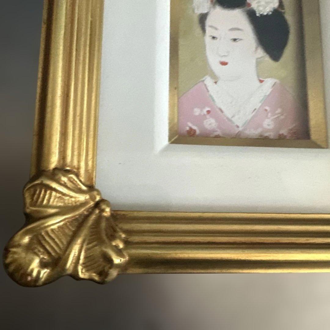 お値下げ❣️日本画 舞妓女性 金色フレーム