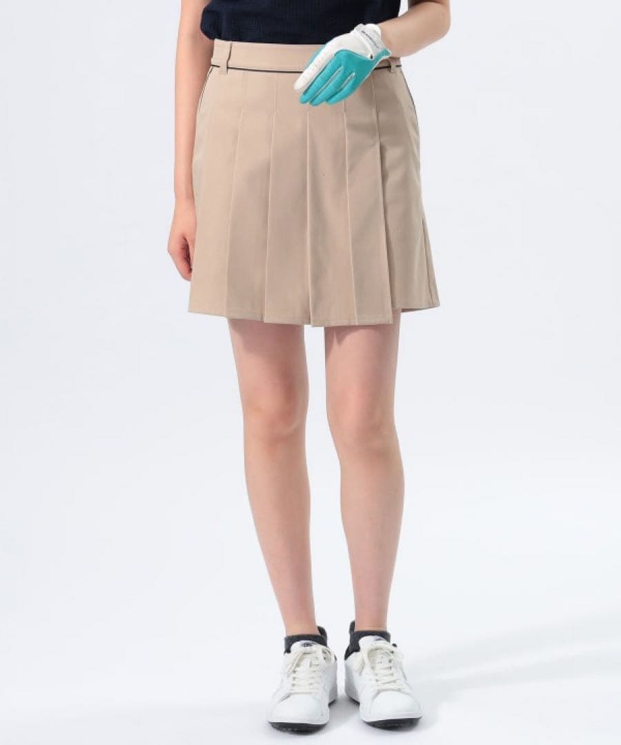 BEAMS GOLF ビームスゴルフ　プリーツ ラップキュロット　 S ベージュ