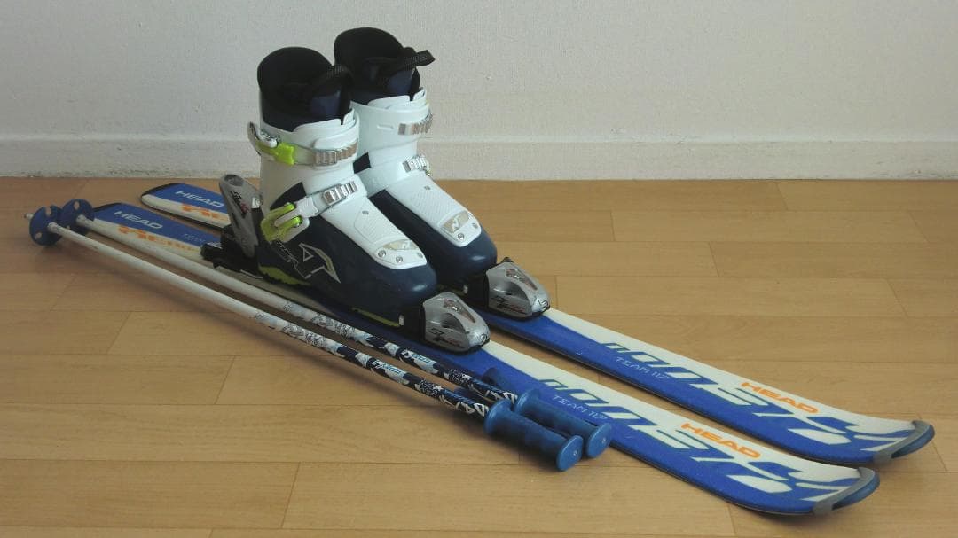 ■■送料無料■HEAD■子供用スキーフルセット■板117靴22.5■WAX済■■