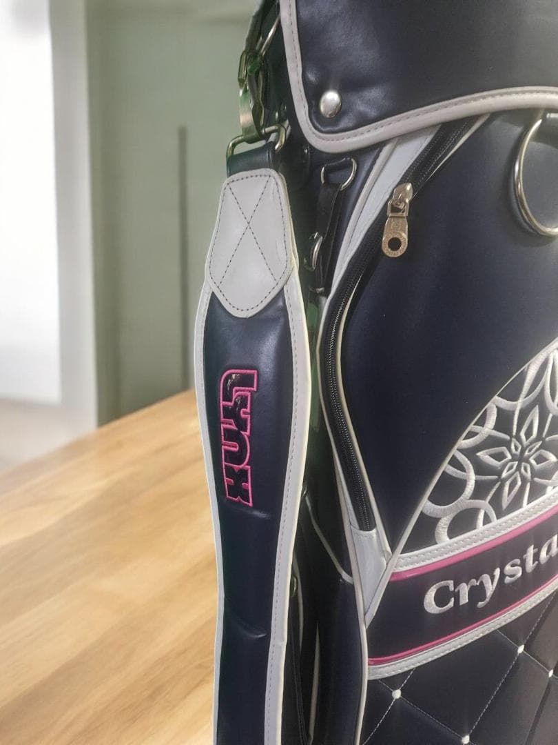 リーズ送料無料/美品Lynx Crystal Cat ゴルフバッグNAVY