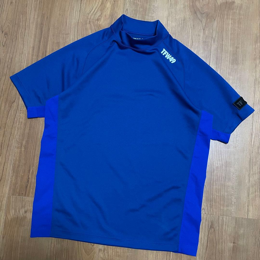 TFW49 モックネック　Tシャツ　ブルー　XL ゴルフ