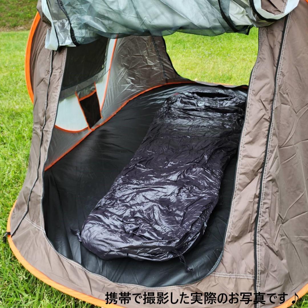 寝袋　シュラフ　マミー型　グースダウン使用　アウトドア　ブラック　700g