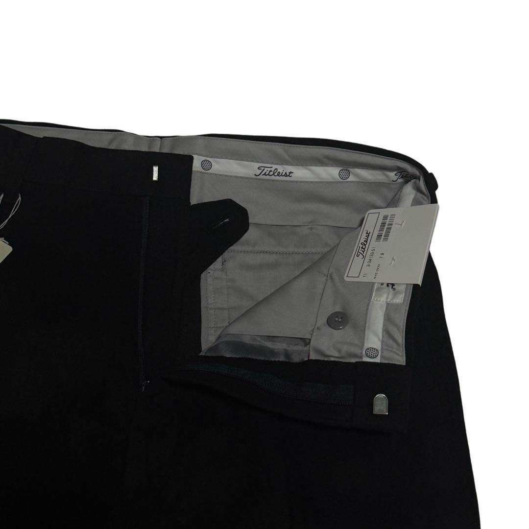 新品タイトリストスラックスパンツ黒ストレート通年ゴルフ大きめゆったりメンズ無地春
