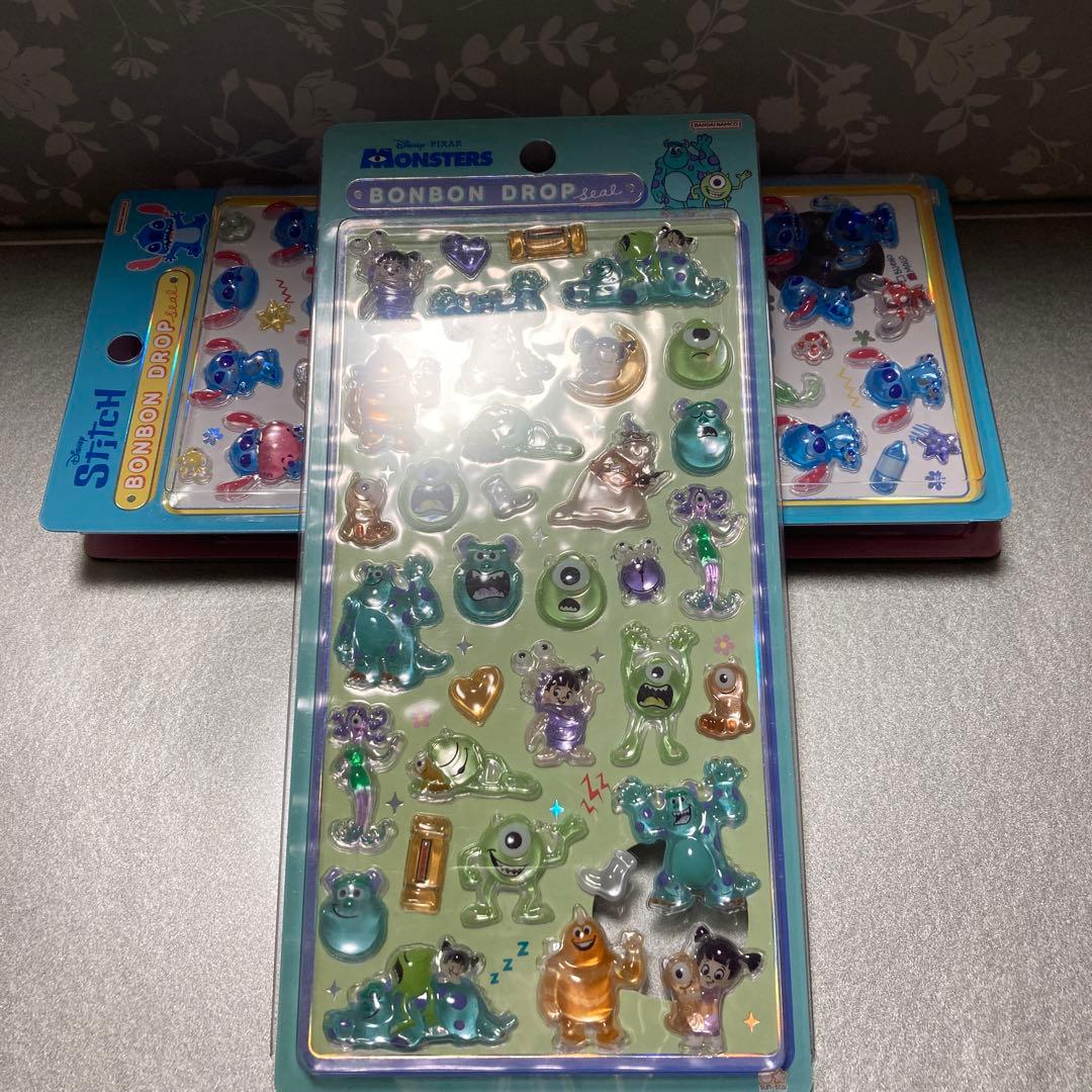 正規品　ディズニー　ボンボンドロップシール　4枚セット　プリンセス　モンスター等