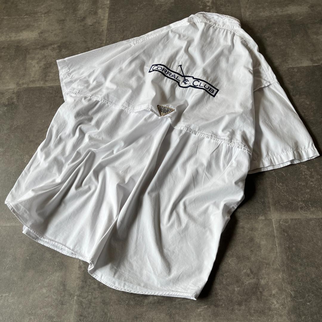 00s Columbia フィッシングシャツ 多ポケット XXL 白 A254