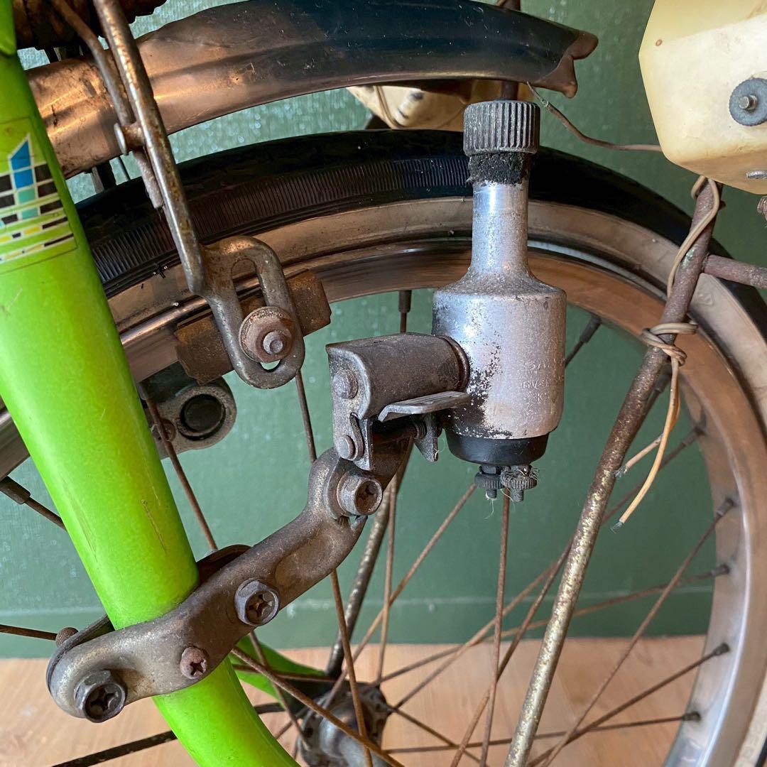 自転車 昭和レトロ 当時物 ママチャリ 緑 グリーン インテリア レトロポップ