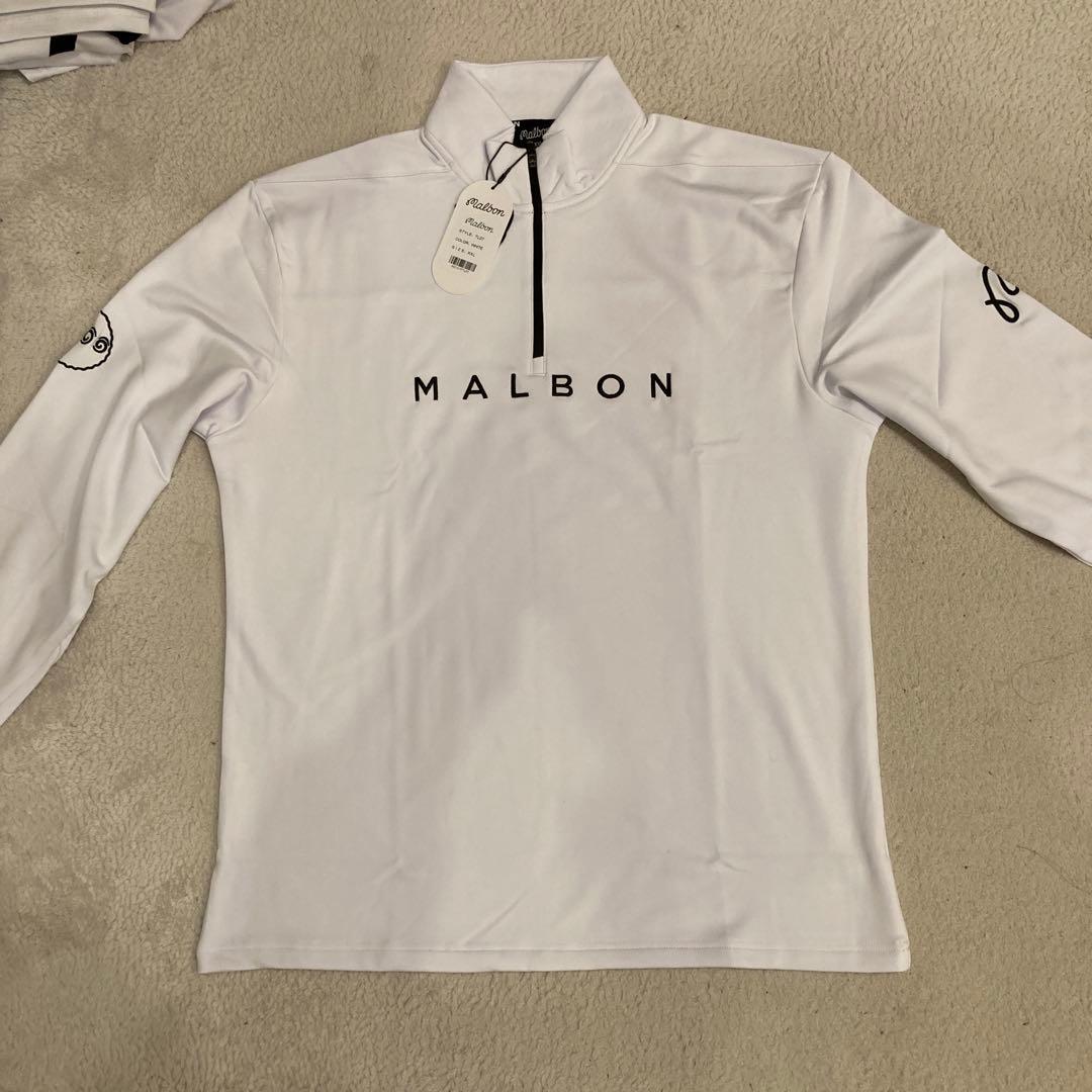 Malbon ホワイト ジップアップシャツ