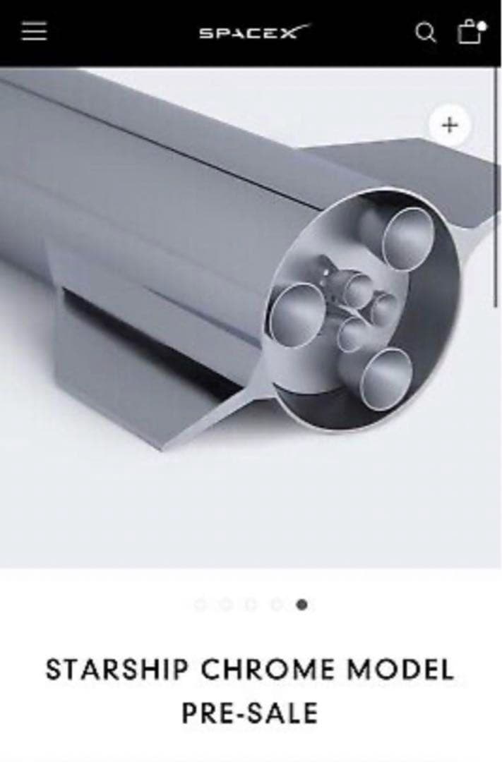 即時 完売 SPACEX社 STARSHIP CHROME MODEL