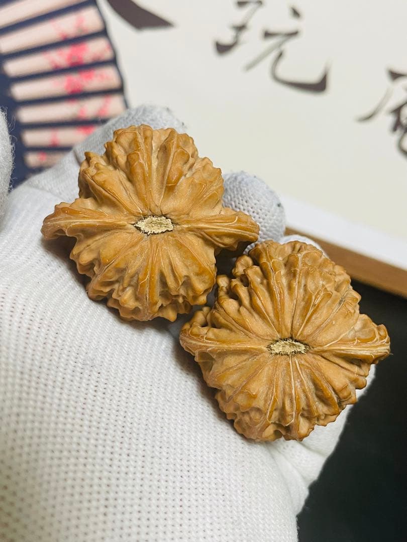 ❤️新入荷❤️No.701❤️文玩くるみ（文玩核桃） 原装球形精配磨盘