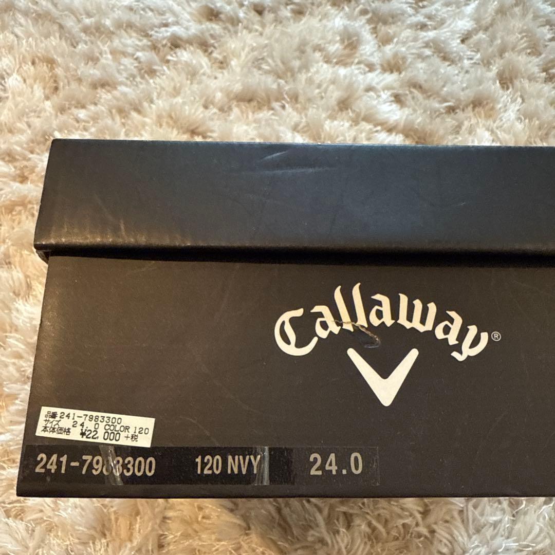 美品★Callaway ゴルフシューズ★ネイビー★保管袋★シルバーラメ靴紐付