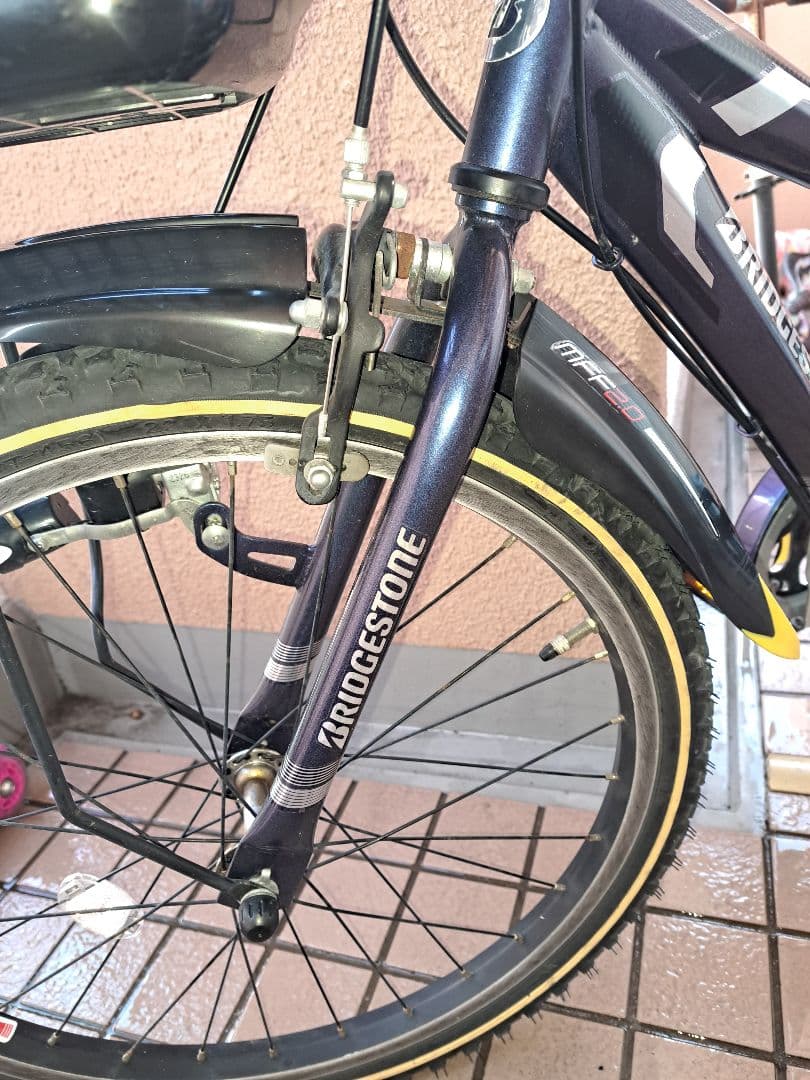 ※直接引き取り BRIDGESTONE キッズサイクル ネイビー