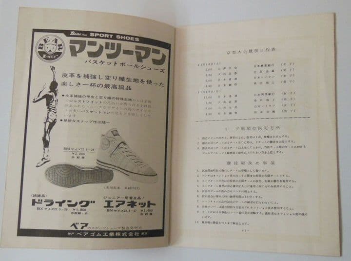 ●1967年第1回バスケットボール日本リーグのパンフレット【希少品】[#521]