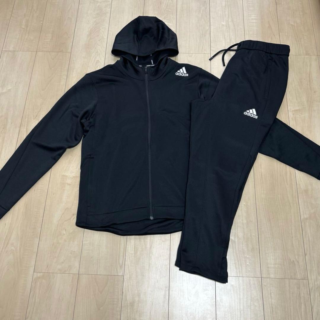 美品 アディダス ジャージ 上下セット　XO〜2XO ブラック　ジップアップ3L