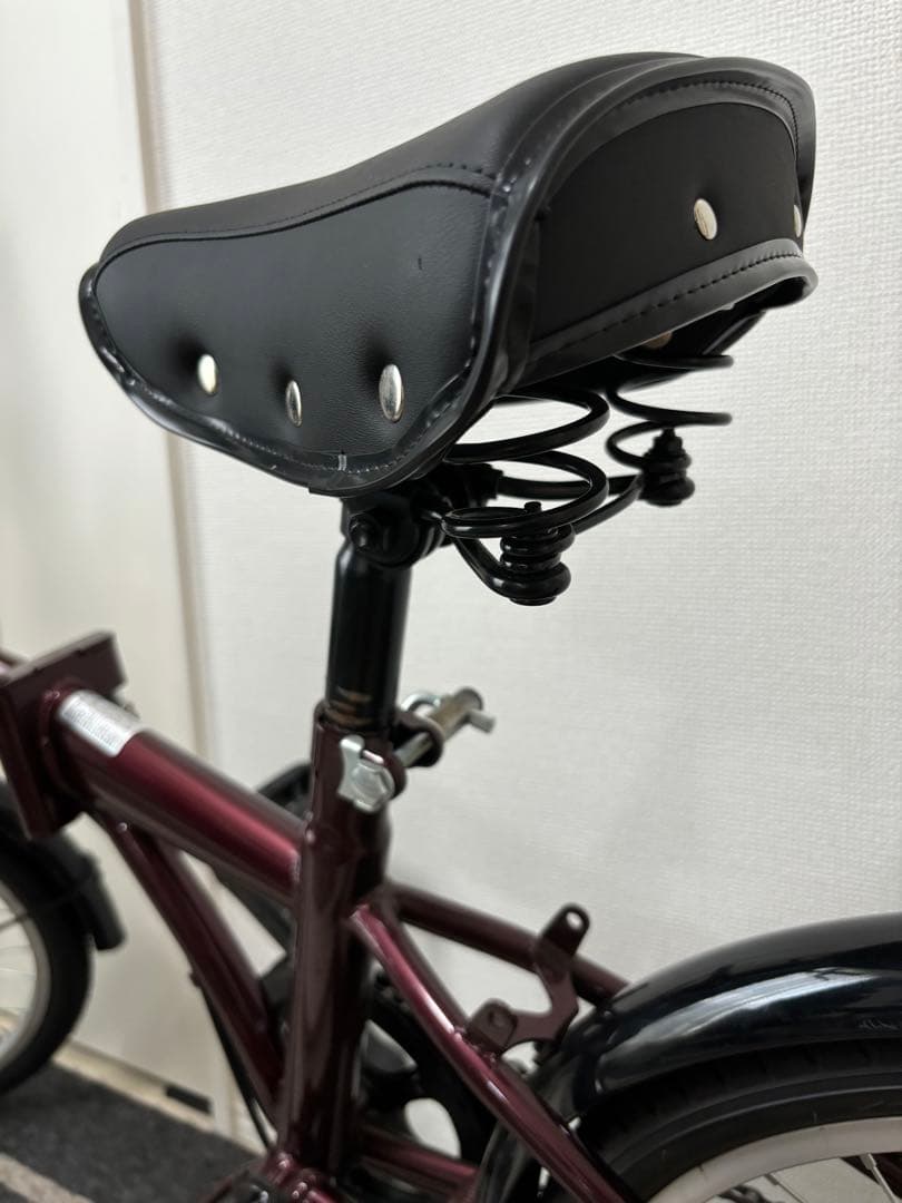 多摩市直　折り畳み自転車変速付20インチ　ワインレッド&ブラック