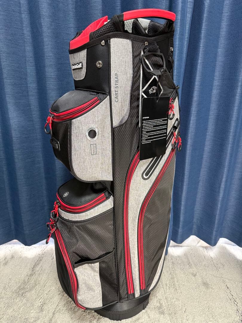 新品 Livsin Golf キャディバッグ ゴルフ 9.5型 レッド グレー