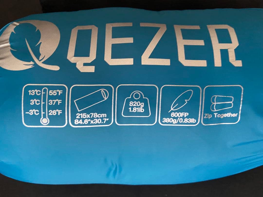 ［中古］QEZER ダウンシュラフ 600FP春夏秋 2個セットブラック ブルー