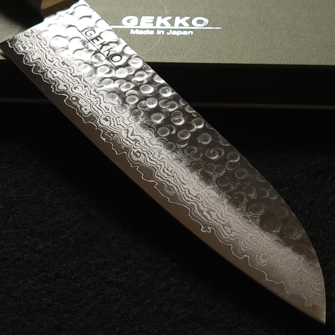 S*T様 VG10 ダマスカス 三徳包丁185mm 茶柄 G1706E 月光作