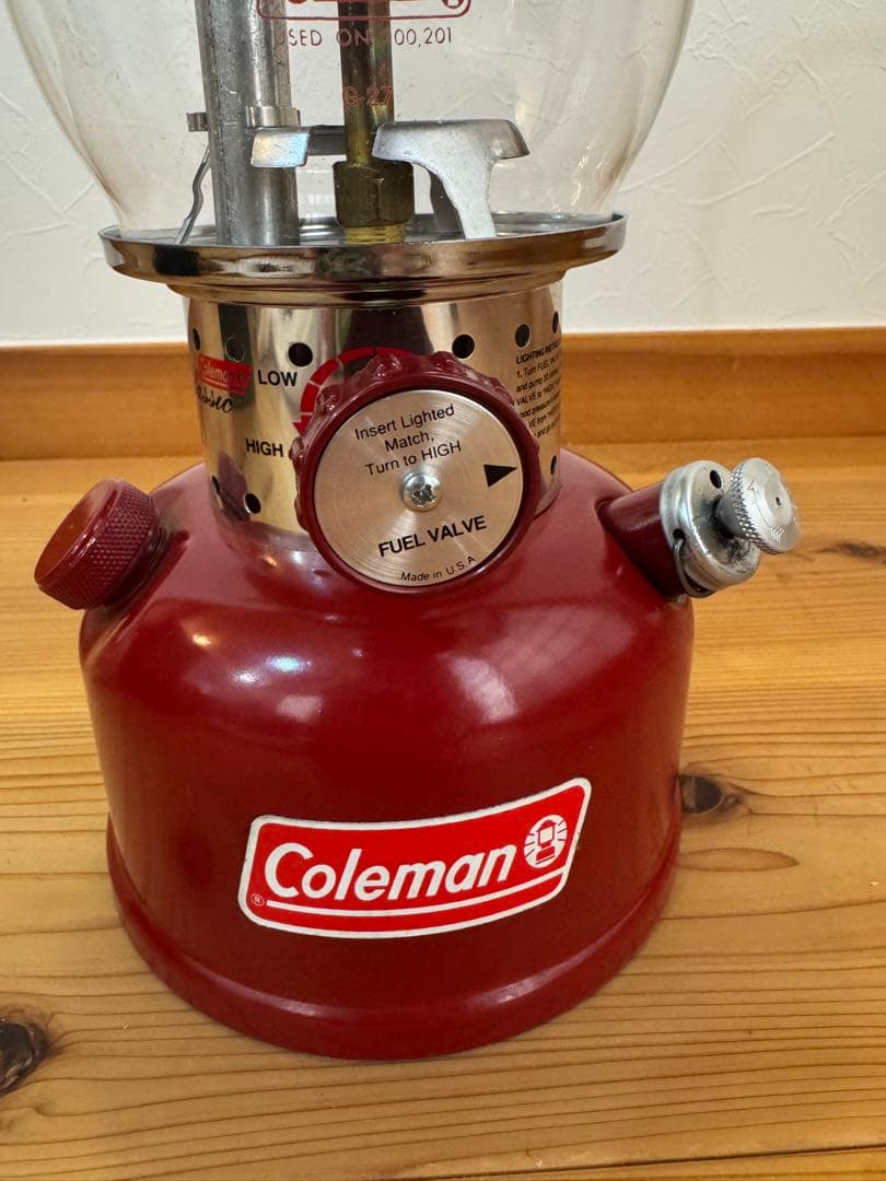 コールマン 200B743J クラシックランタン 赤 ケース付 動作未確認 美品
