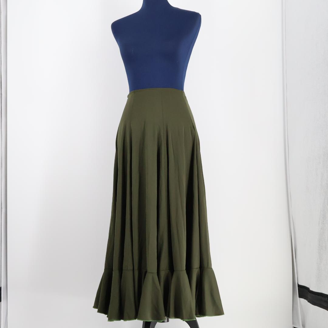 【美品 フラメンコ衣装】カーキ MARIA ROSA ファルダ ボランテ 緑