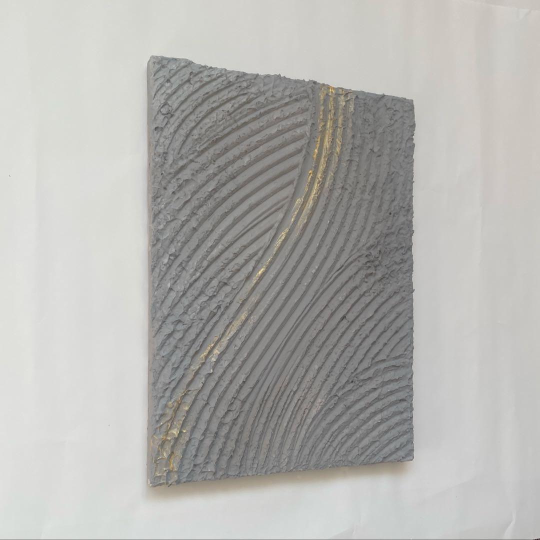 グレー×ゴールドの上品なテクスチャーアート 絵画/抽象画/現代アート/モノトーン
