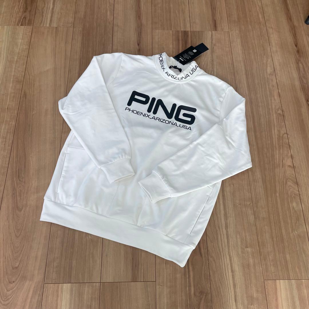 【新品】PING モックネック プルオーバー 長袖シャツ 裏起毛 サイズL