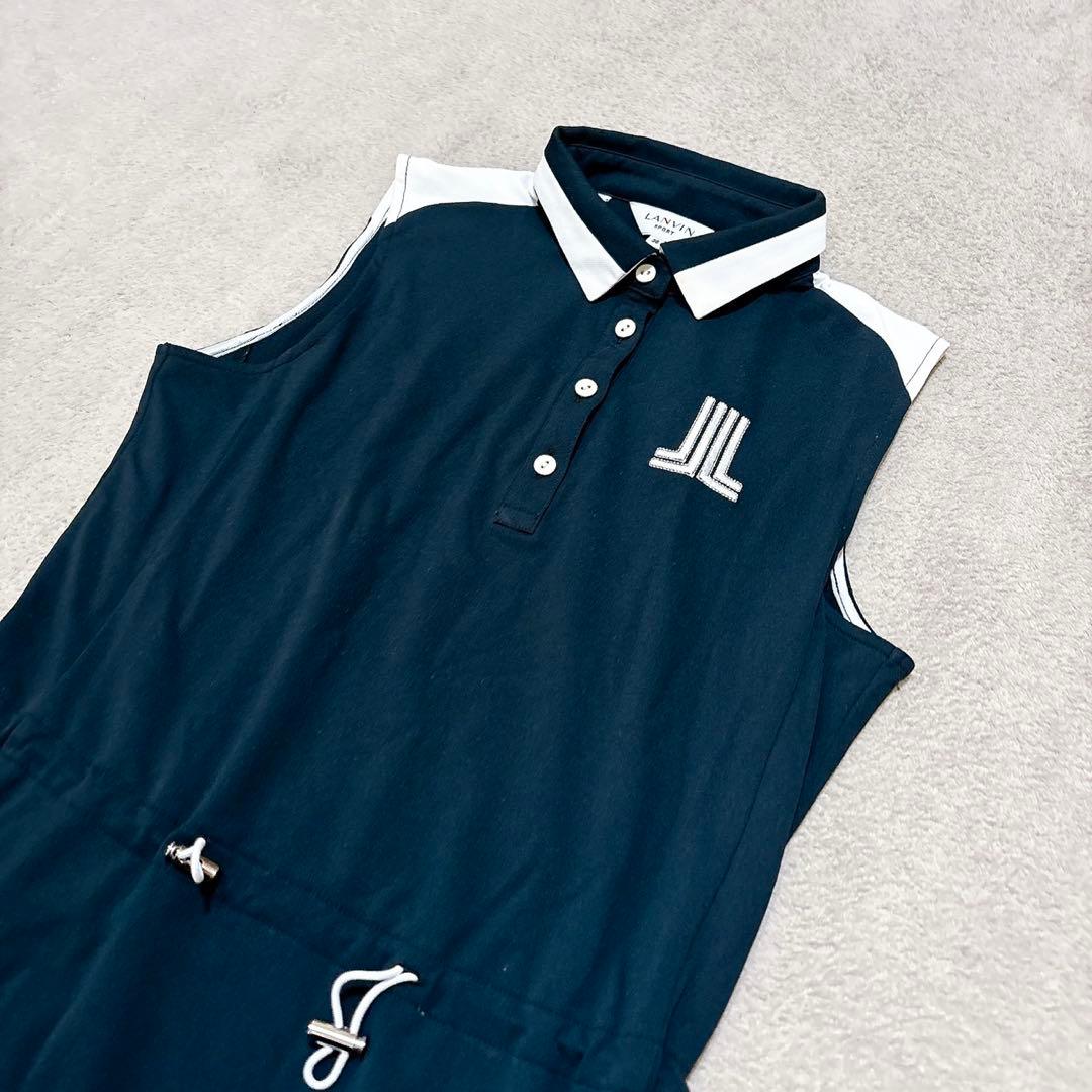 美品 LANVIN SPORT ゴルフ ノースリーブワンピース ブラック