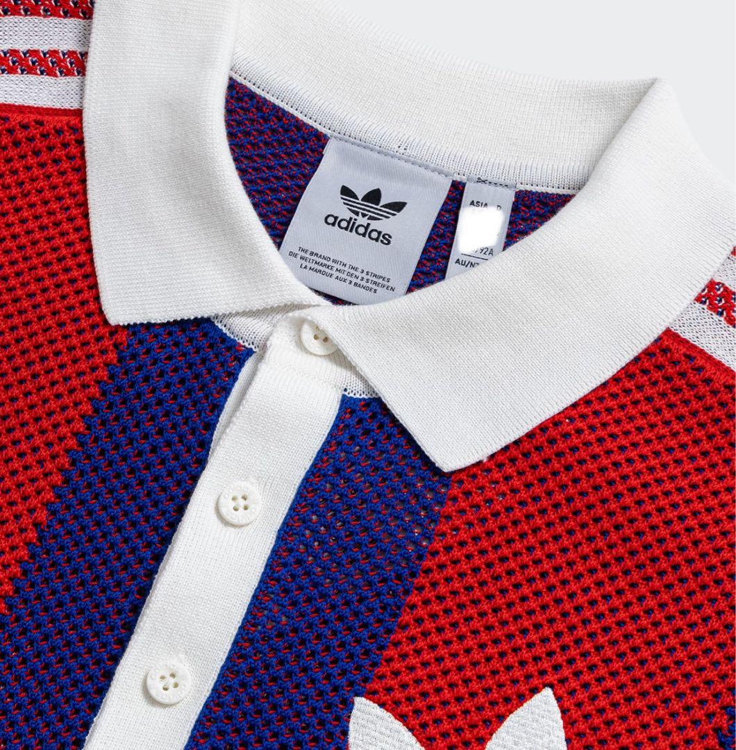新品XS Adidas ショートスリーブ ポロシャツ レッド　JL5987