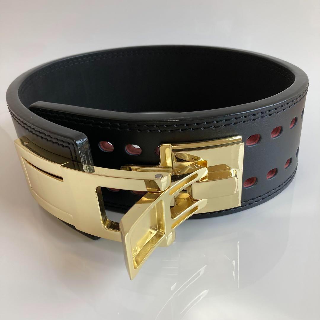 パワーベルト レバーアクション Mサイズ ワンタッチ可変式　ブラック×ゴールド