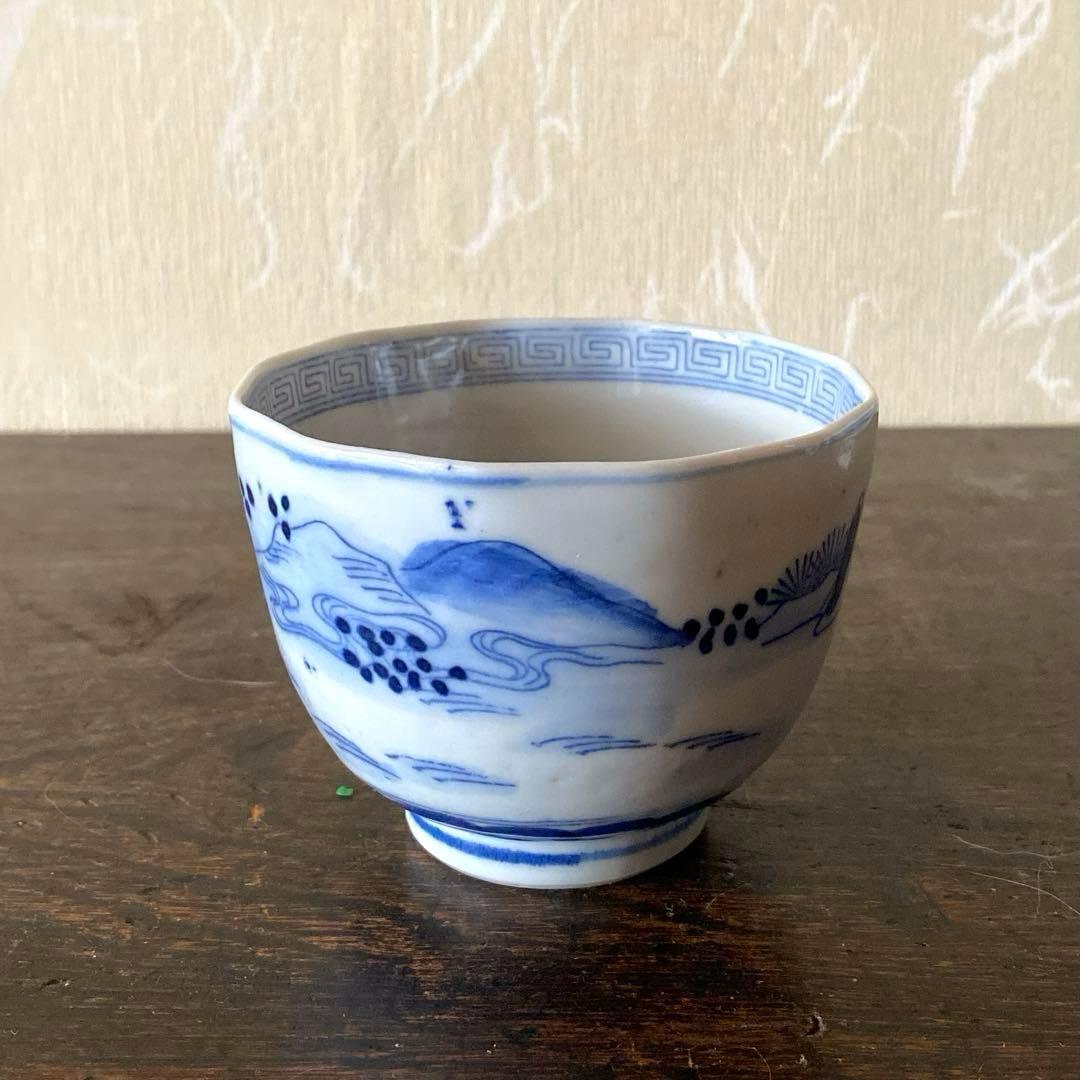 アンティーク 向付け 4客セット 蕎麦猪口 古伊万里 染め付け 和食器