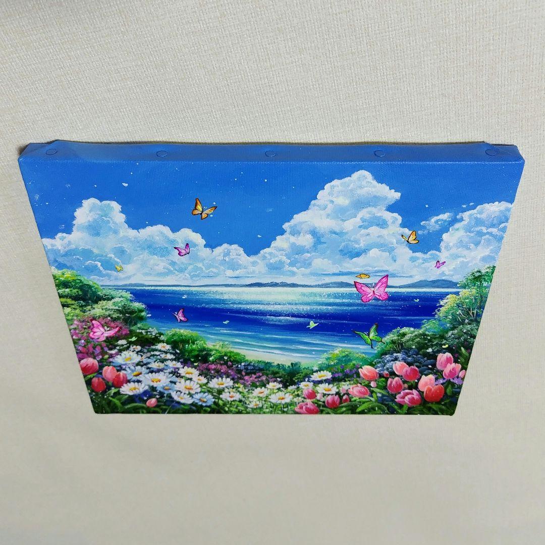 N*°様 【浜辺に咲く花】アクリル画 F3 風景画 絵画